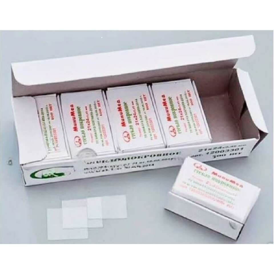 Стекло покровное 24х21х0,45 мм, 100/500 шт./упак., арт. 12003301