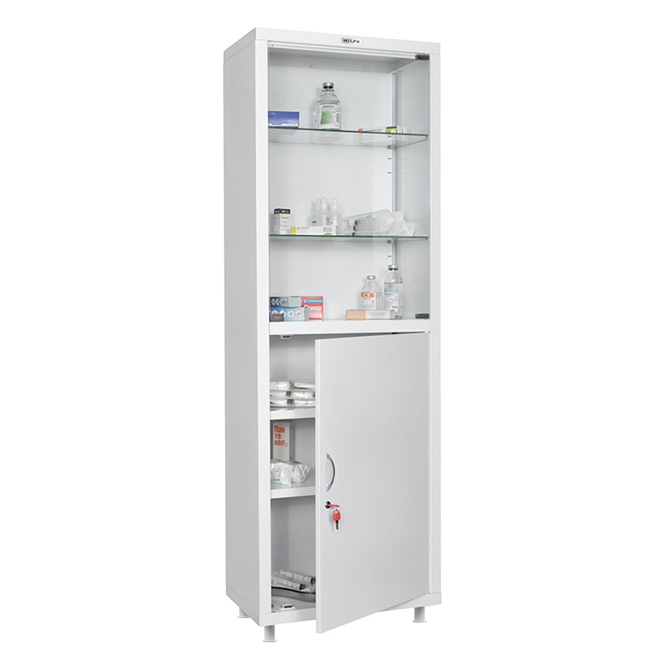 Медицинский металлический шкаф Промет HILFE МД 1 1760/SG